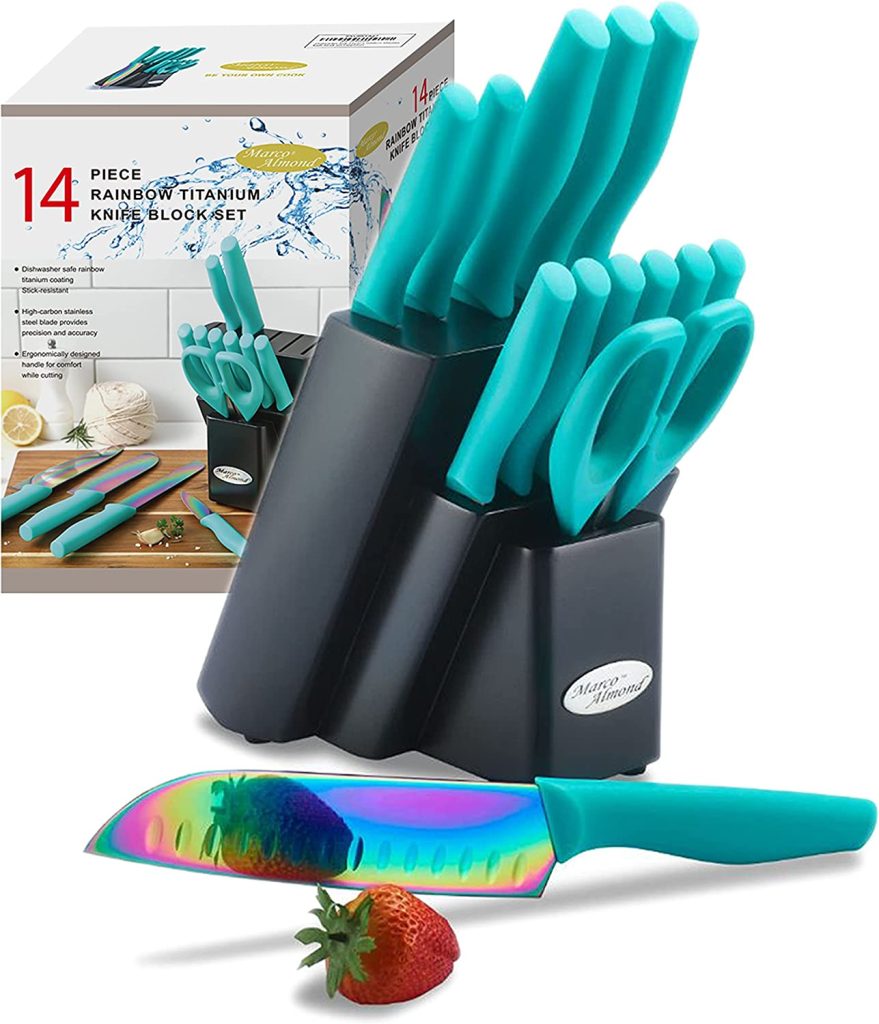 Marco Almond Rainbow Titanium Cutlery Knife Set