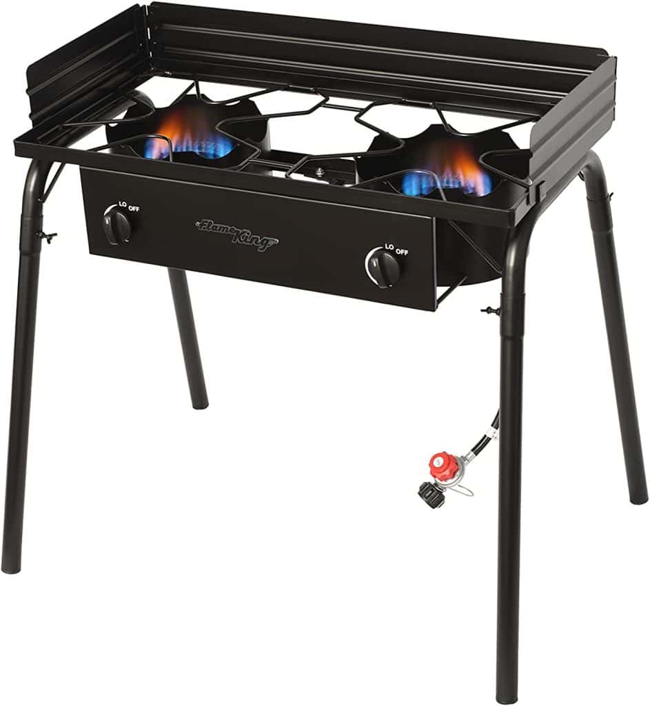 Flame King Outdoor Propane Double Dual Burner Stove Camp 