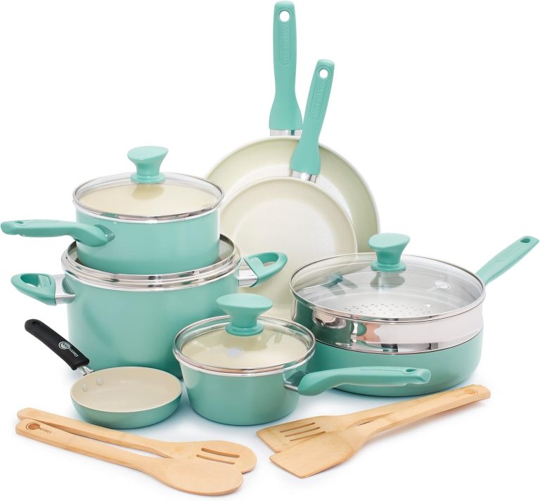 GreenPan Rio Healthy Ceramic Nonstick 16 Piece Cookware Pots and Pans ...