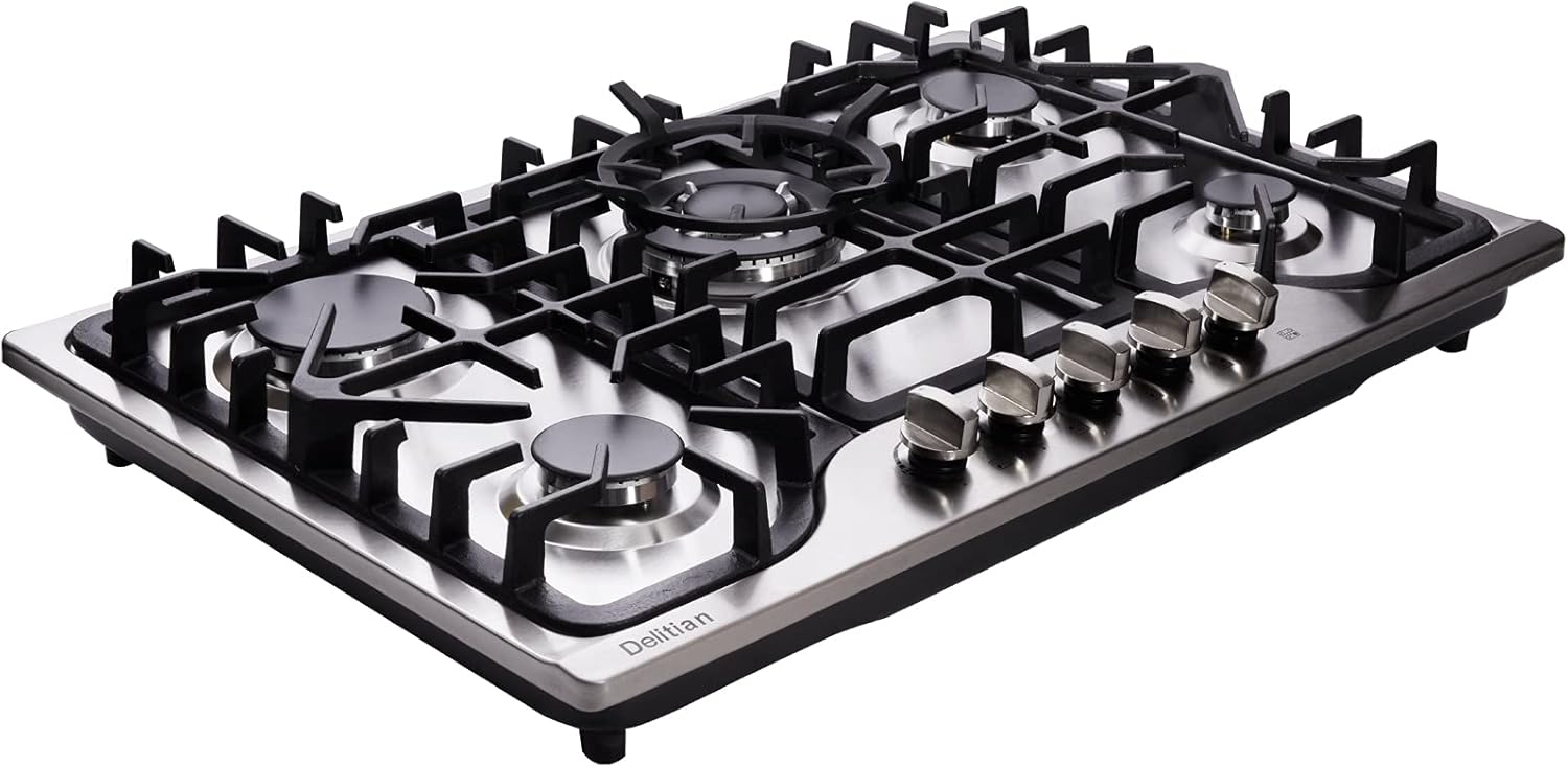 30-Inch Gas Cooktop DT57043 Built-in Stainless Steel 5 Burners Gas Stovetop Review