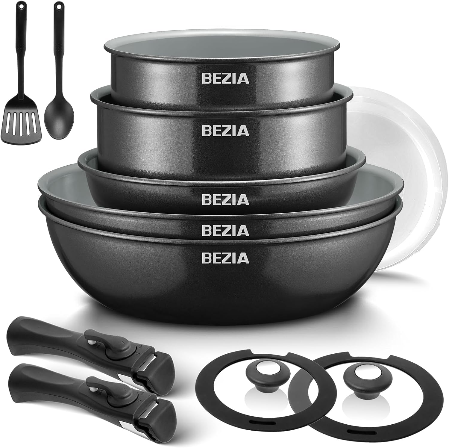 BEZIA Induction Cookware with Healthy Ceramic Coating Review!