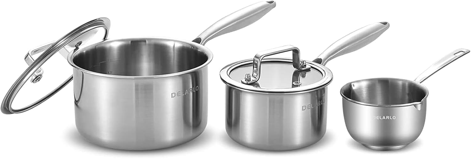 DELARLO Tri-Ply Stainless Steel Saucepan Set Review
