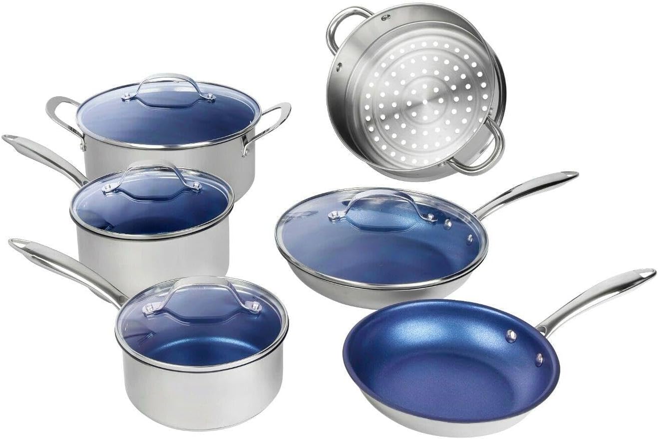 Granitestone Pro Blue Stainless-Steel 10-Piece Cookware Set Review