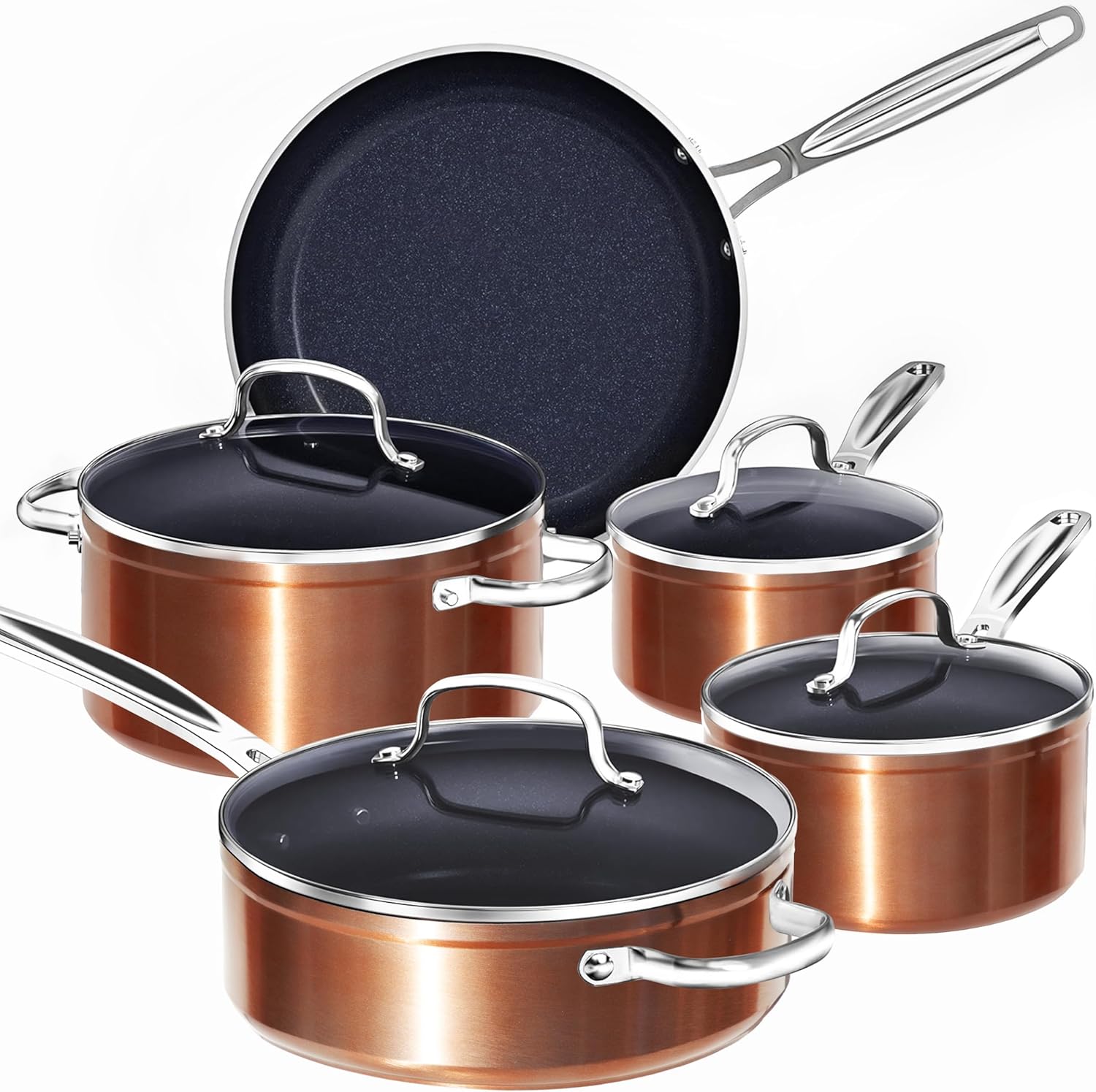 Nuwave 9pc Cookware Set Healthy Duralon Blue Ceramic Nonstick Coated Review