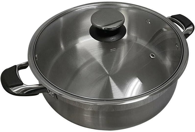 Stainless Steel Low Pot With Lid Capsule Base Cookware