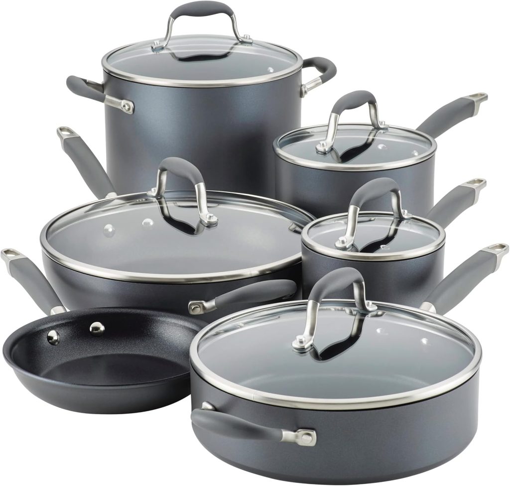 Anolon Advanced Hard Anodized Nonstick Cookware Pots and Pans Set, 11-Piece