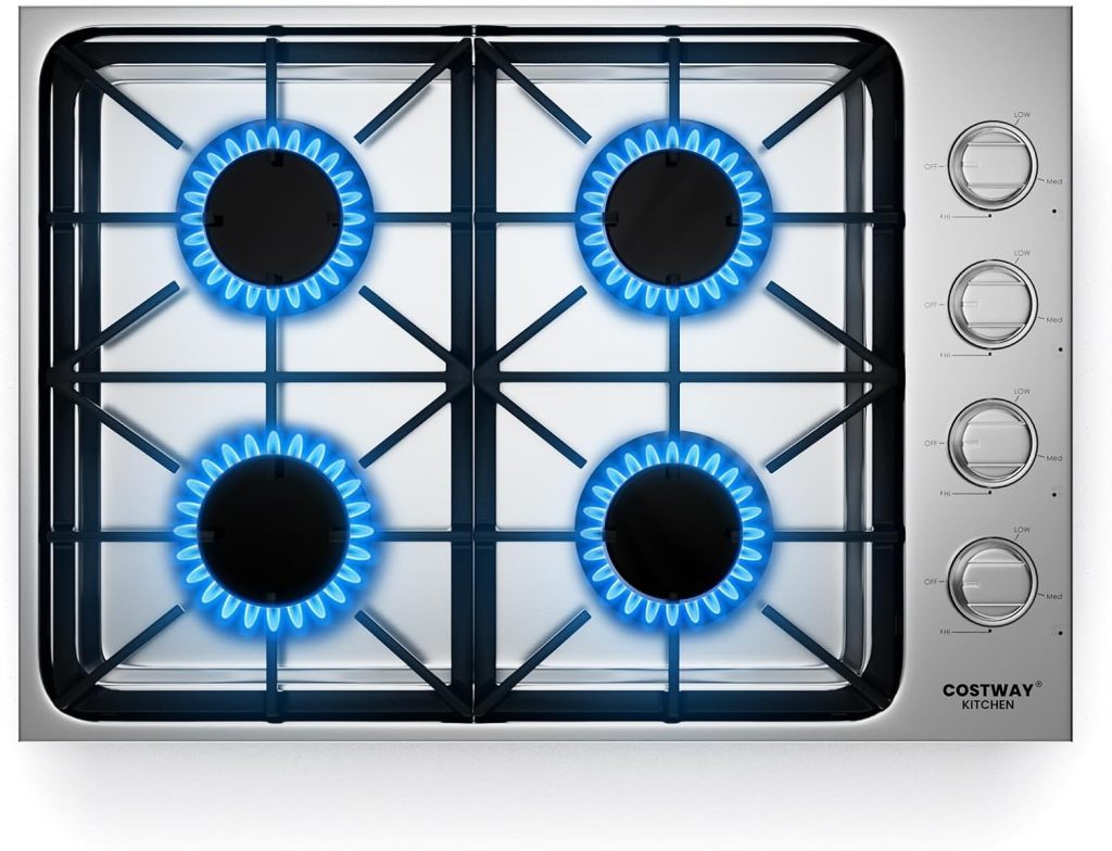 COSTWAY 24-inch Gas Cooktop with 4 Burners