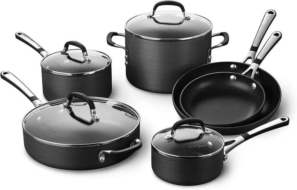 Calphalon Classic Pots and Pans Set, 10-Piece Cookware Set, Nonstick