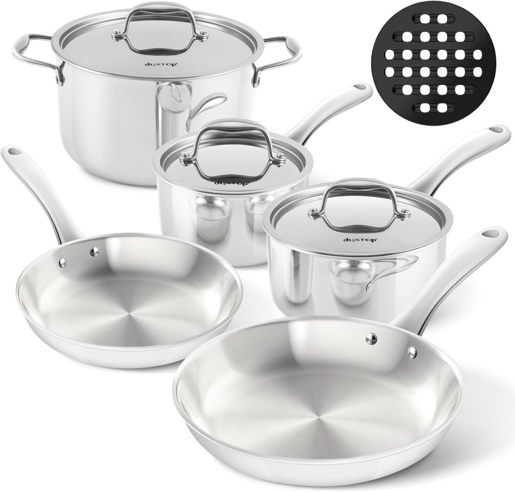 Duxtop Whole-Clad Tri-Ply Stainless Steel 10-Piece Cookware Set