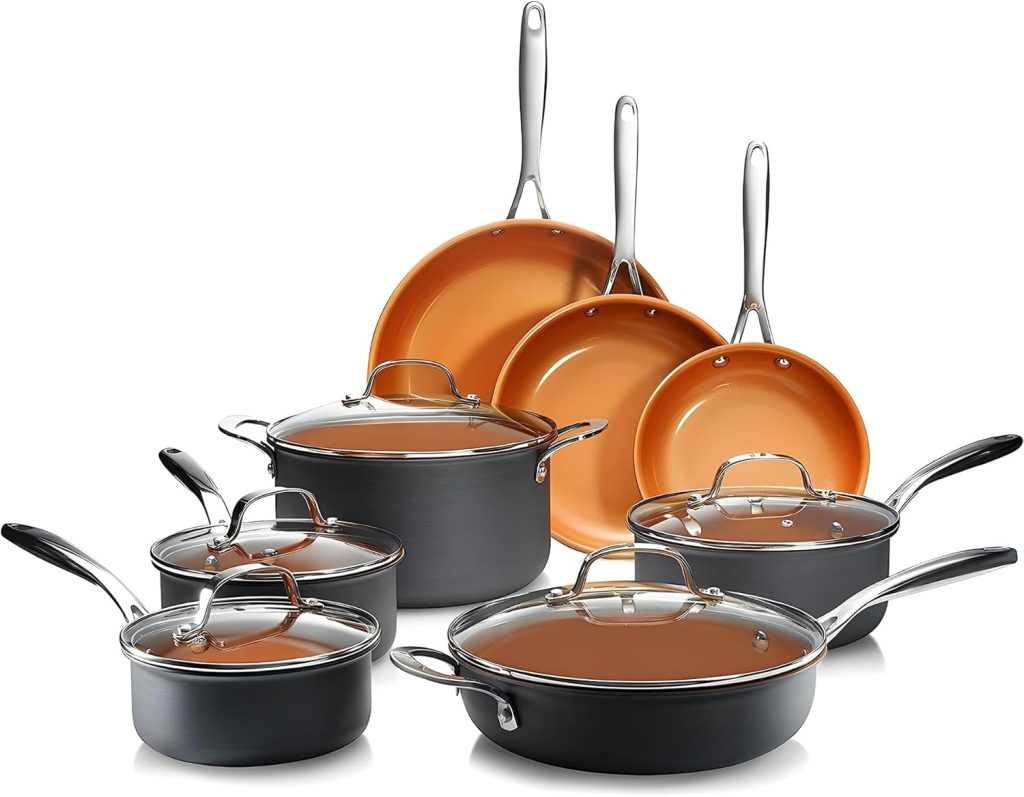  Gotham Steel Pro Hard Anodized Pots and Pans 13 Piece Cookware Set