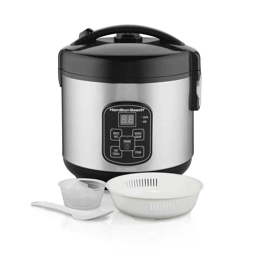  Hamilton Beach Digital Programmable Rice Cooker & Food Steamer (8 Cups)
