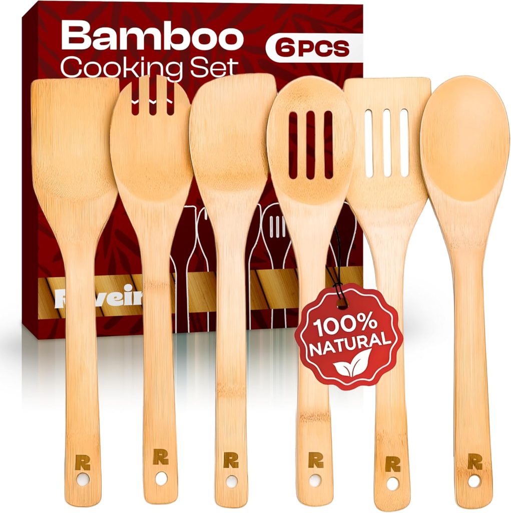  KSENDALO Bamboo Cooking Utensils (6-Piece)