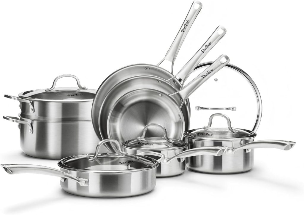 Kirkland Signature 13-Piece Tri-Ply Stainless Steel Cookware Set