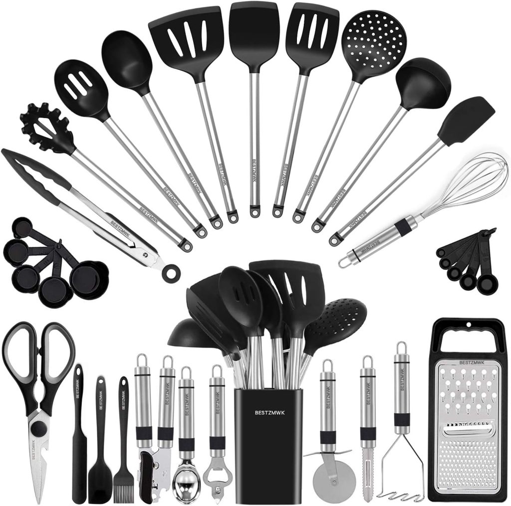 MIBOTE 33-Piece Silicone Cooking Utensils Set