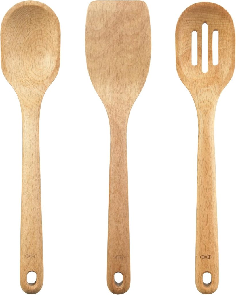 Mercer Culinary Hell’s Handle Wooden Spoon Set (3-Piece)