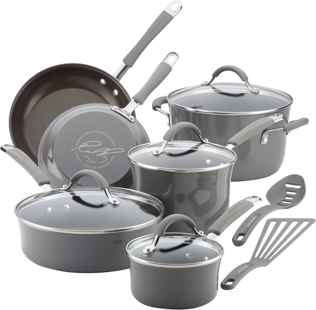 Rachael Ray Cucina Hard Porcelain Enamel 12-Piece Cookware Set