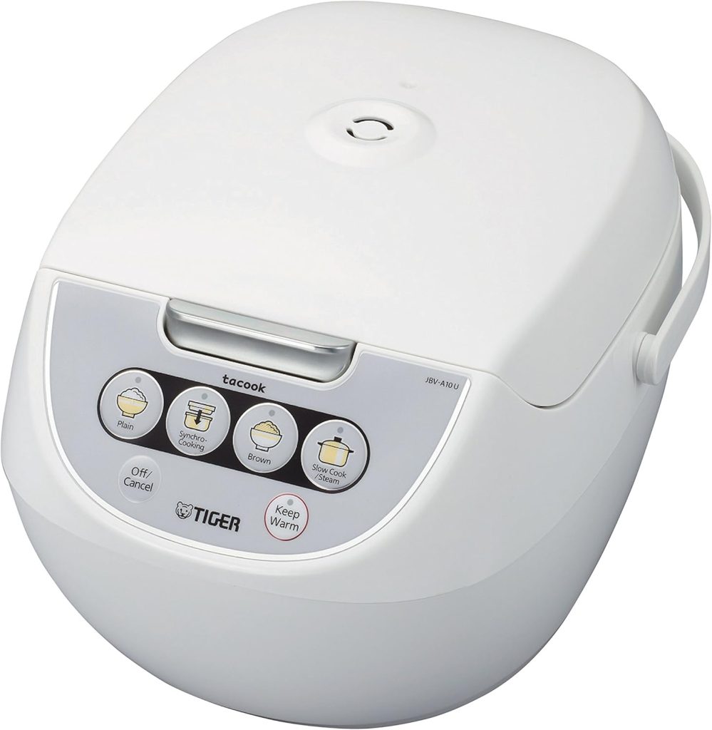 Tiger JBV-A10U-W 5.5-Cup Micom Rice Cooker with Food Steamer