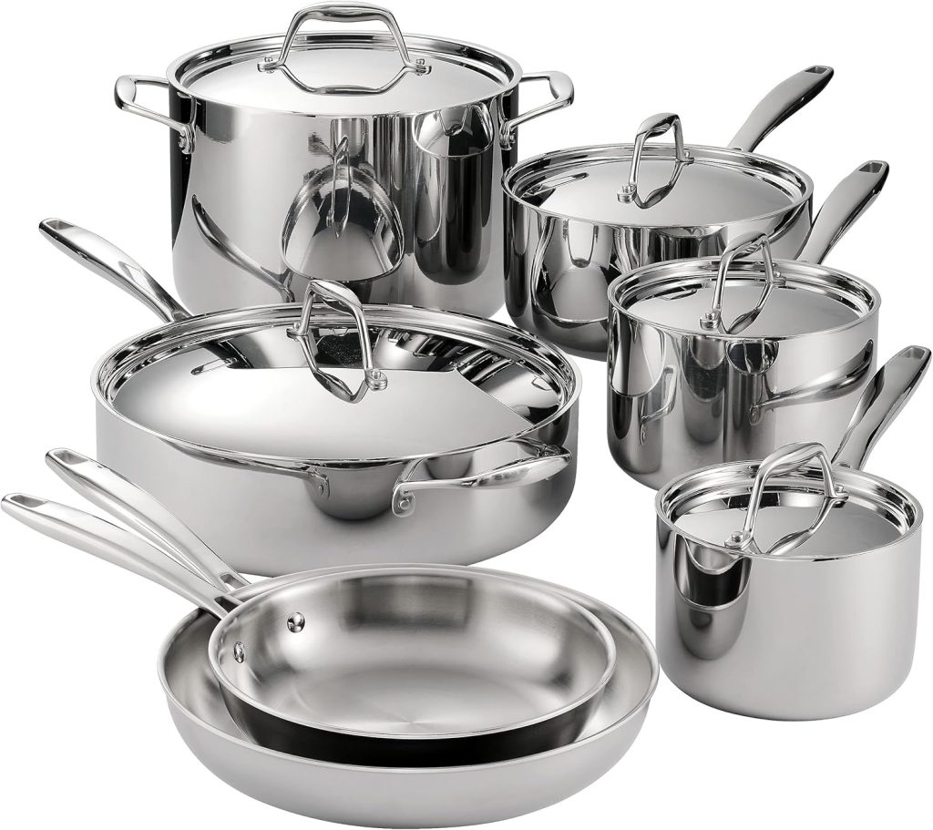 Tramontina Tri-Ply Clad 12-Piece Stainless Steel Cookware Set