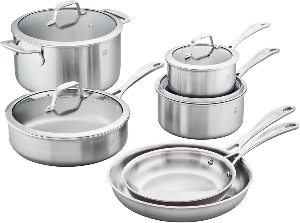 Zwilling Spirit 3-Ply 10-Piece Stainless Steel Cookware Set