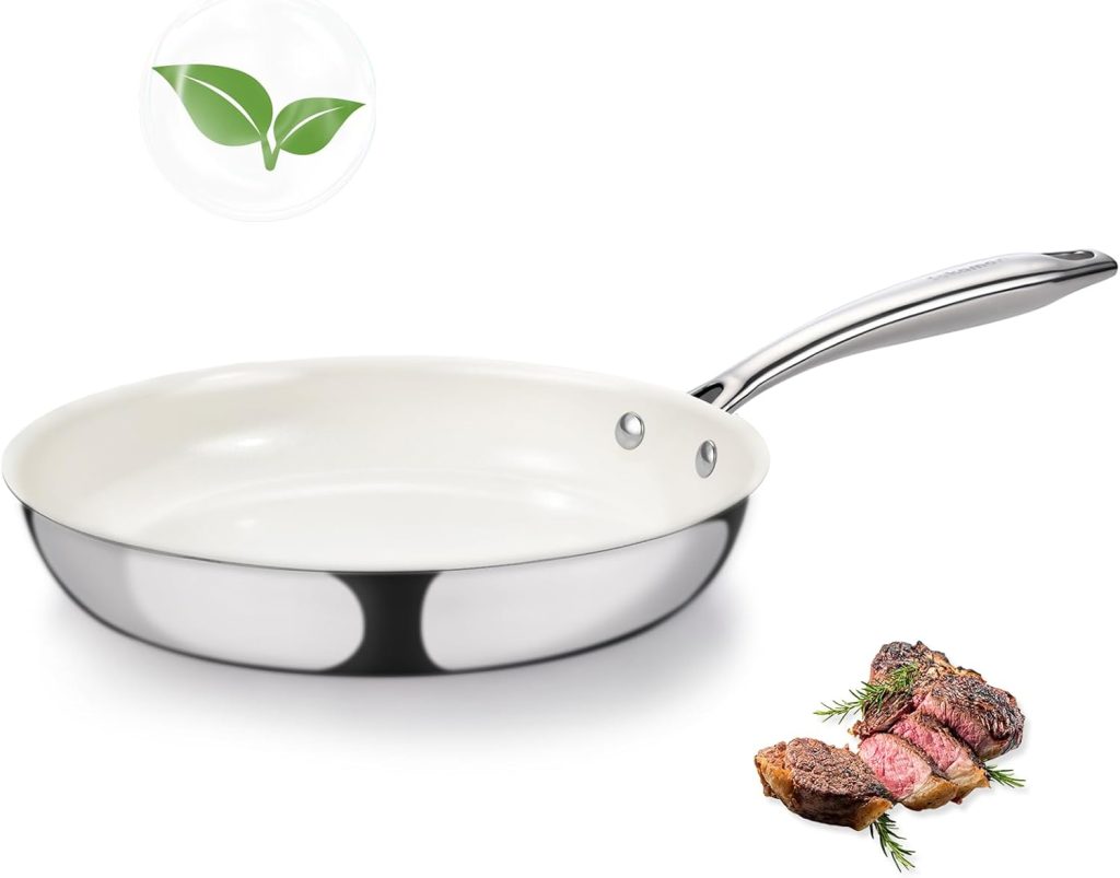  Abbio Stainless Steel Non-Stick Hybrid Skillet