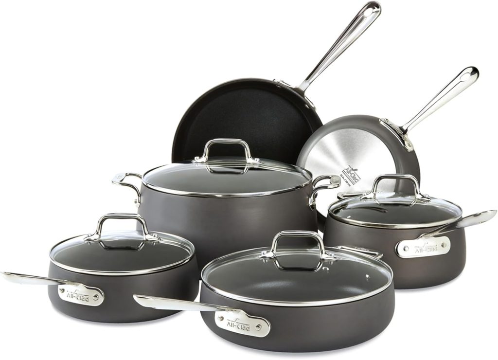 All-Clad HA1 Hard Anodized Nonstick Cookware Set (10-Piece)