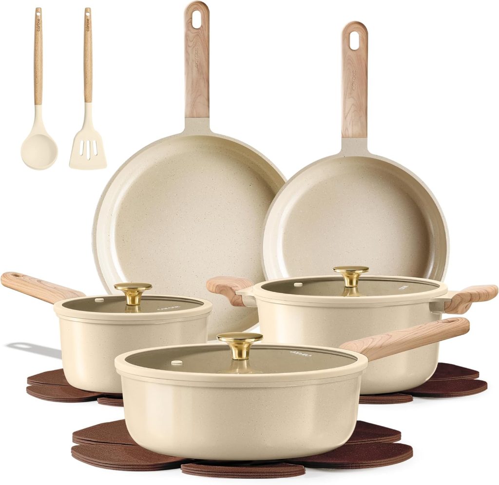 Carote Nonstick Granite Cookware Set, 10 Piece