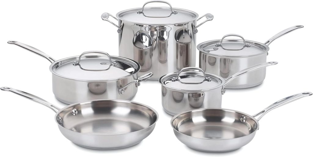 Cuisinart Chef’s Classic Stainless Steel Cookware Set, 10 Piece