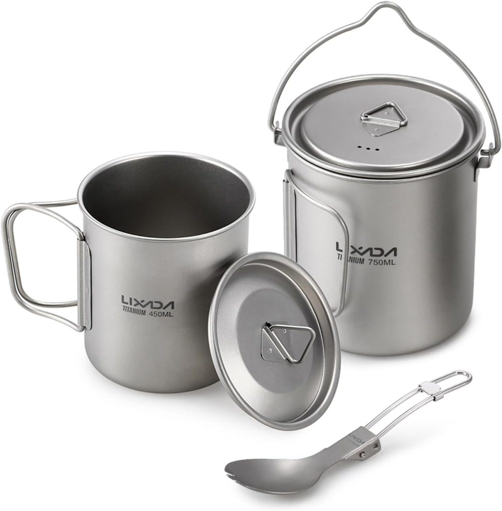 Lixada Titanium Camping Cookware Set