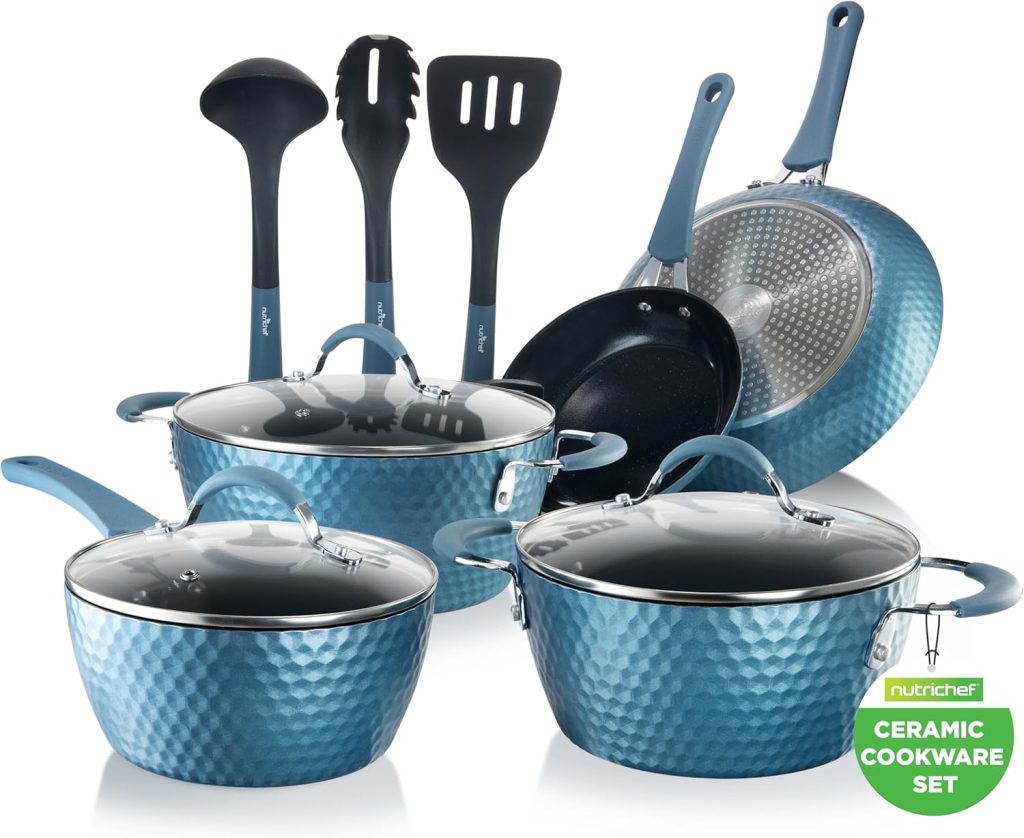 NutriChef 11-Piece Premium Nonstick Cookware Set