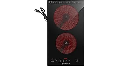 The image shows a sleek, modern 16-inch 120-volt cooktop, perfect for small kitchens.