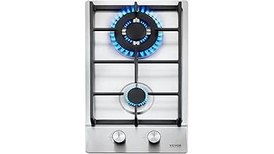 The image shows a sleek, modern built-in cooktop with four gas burners, perfect for any kitchen.