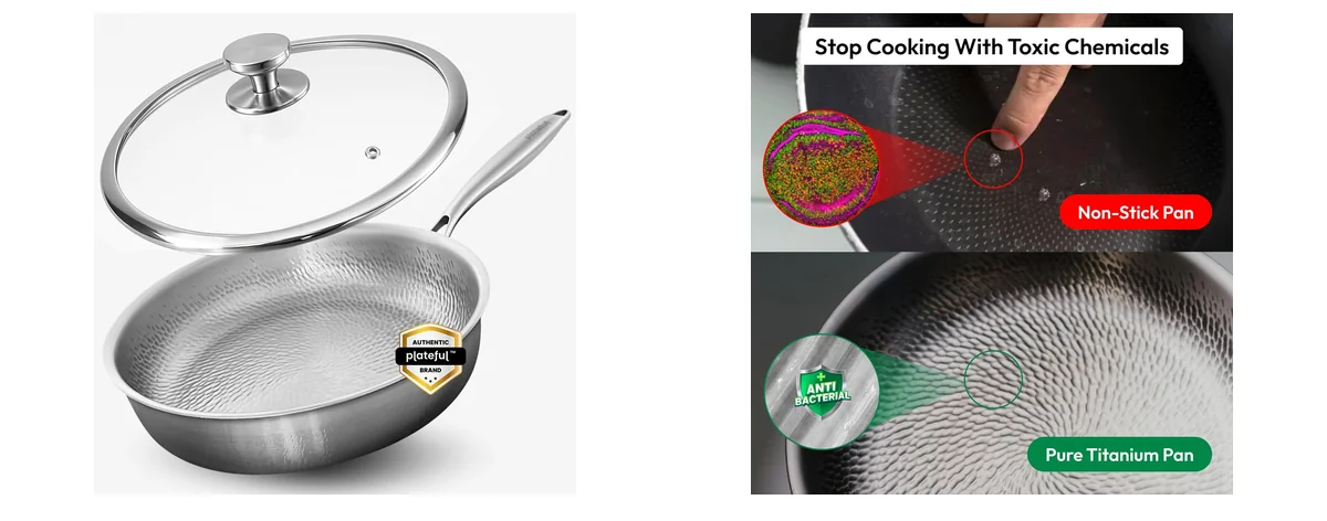 Plateful Titanium Pan For Cooking 12