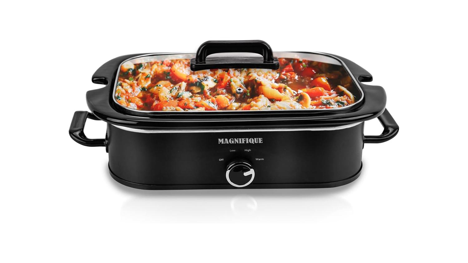 4-Quart Slow Cooker with Casserole Manual Warm Setting