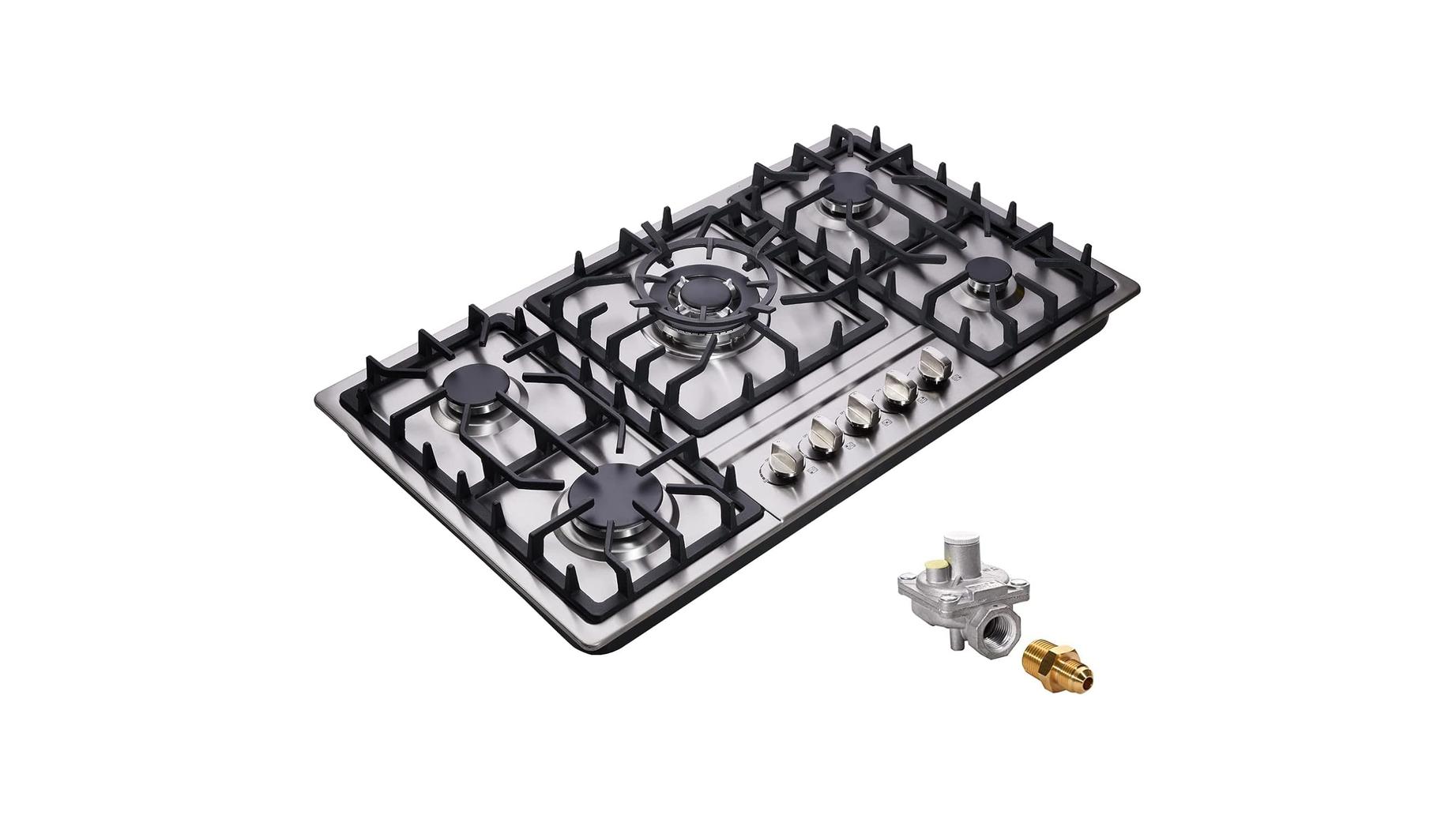 34 Inch Gas Cooktop Stainless Steel Built-in – In-Depth