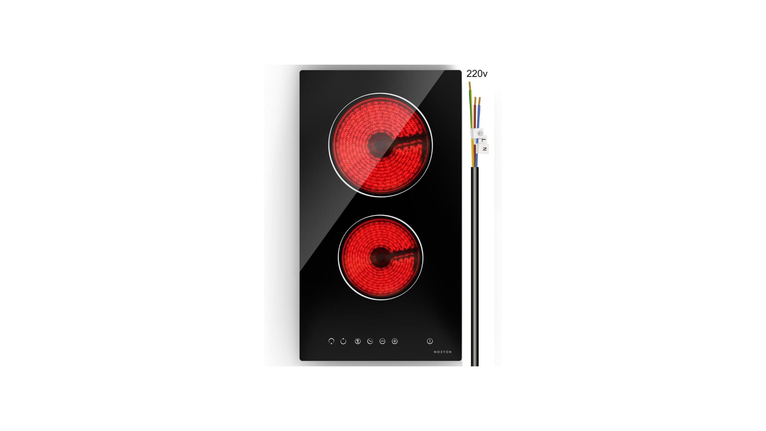 Noxton 2 Burner Electric Cooktop 12 Inch, Built-in