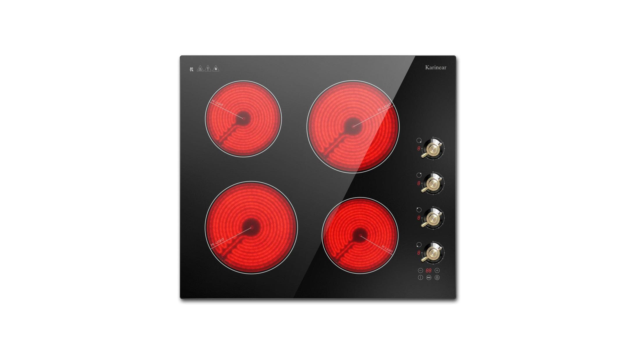 Karinear Electric Cooktop 24 Inch, 4 Burners Electric