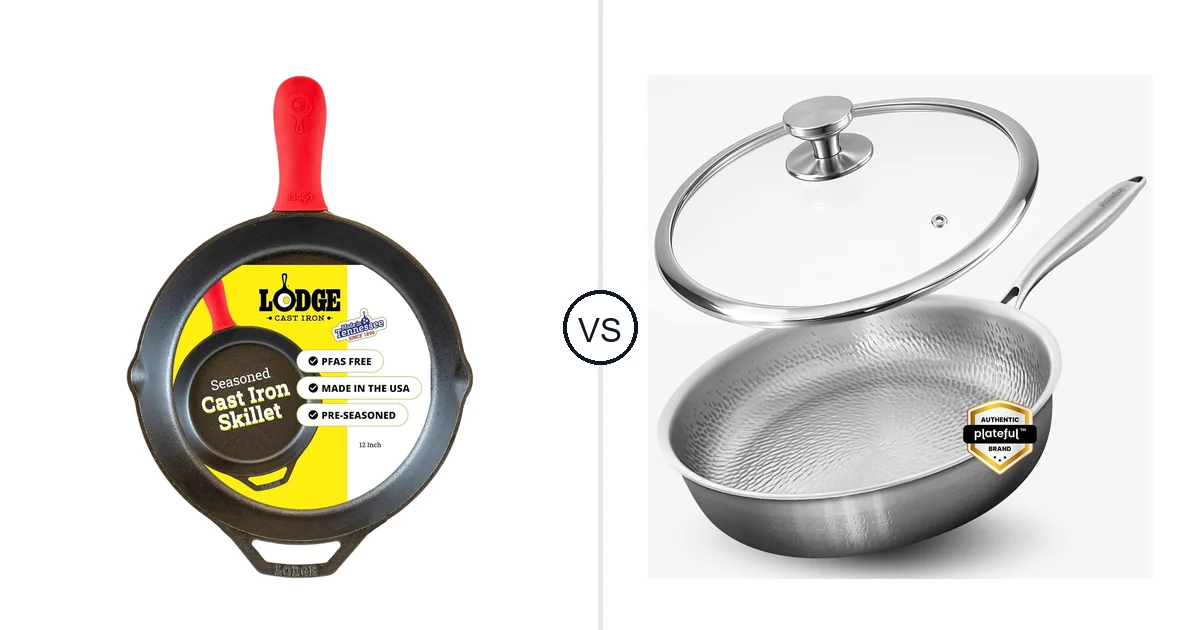 Lodge Seasoned Cast Iron vs Plateful Titanium Pan: Best Oven