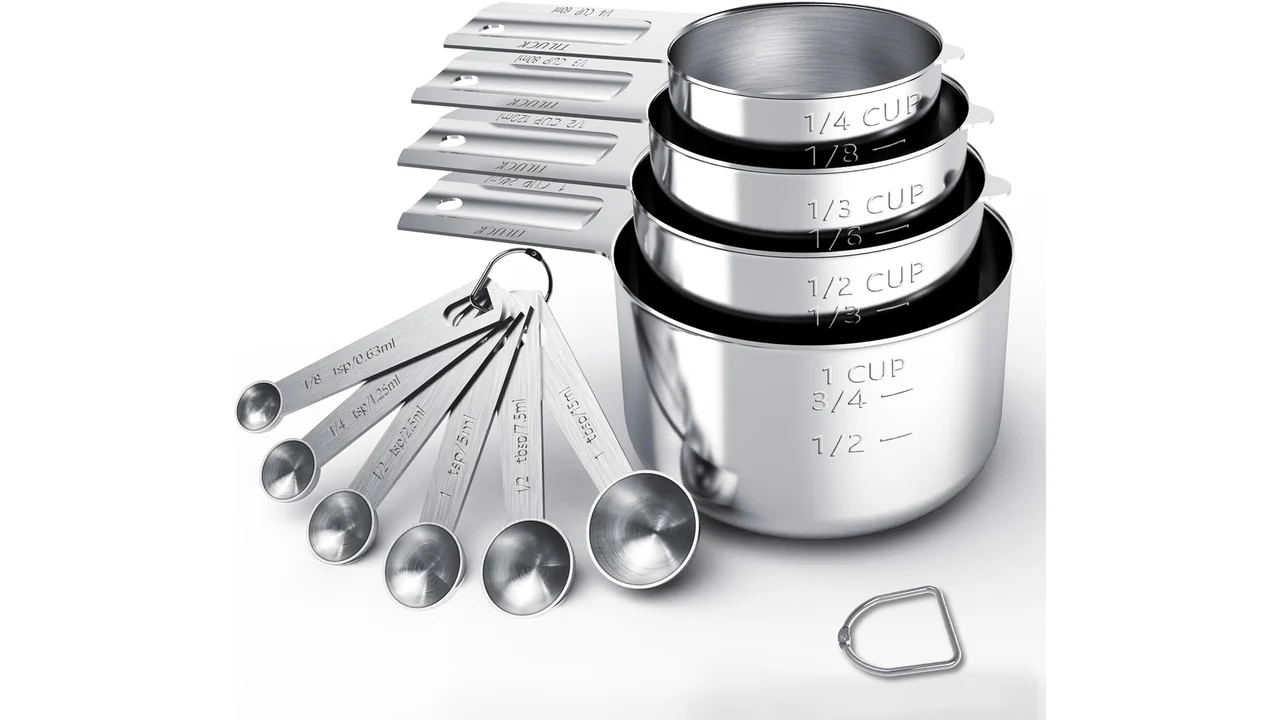 TILUCK Stainless Steel Measuring Cups & Spoons Set