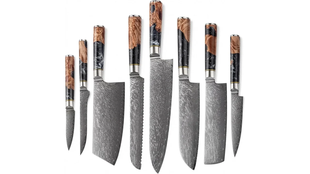 Epicurean Cook VG10 Damascus Kitchen Knife Set – Expert