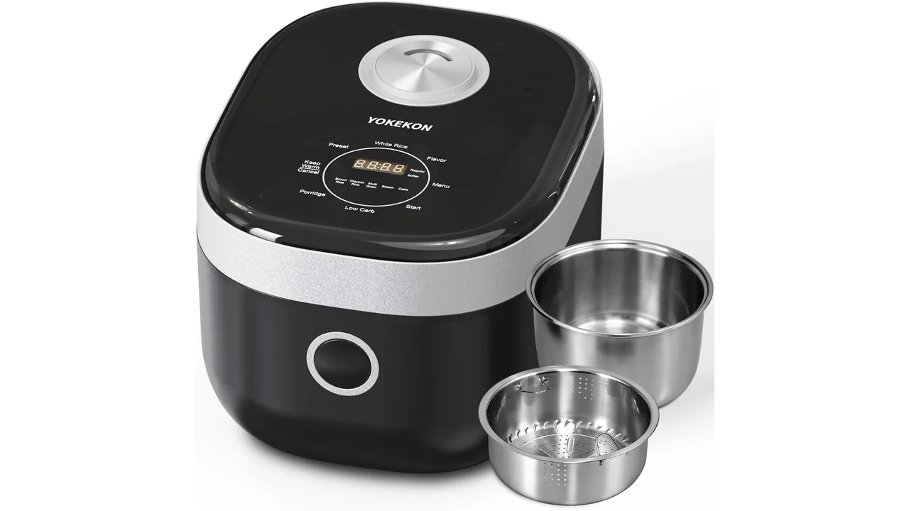 YOKEKON Rice Cooker Stainless Steel Inner Pot PFAS-Free