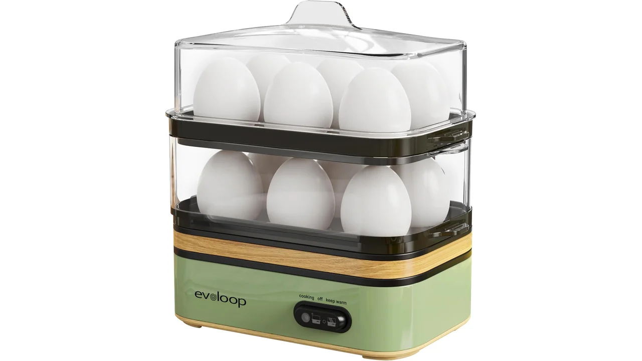 Evoloop Rapid Egg Cooker Electric 12 Eggs Capacity