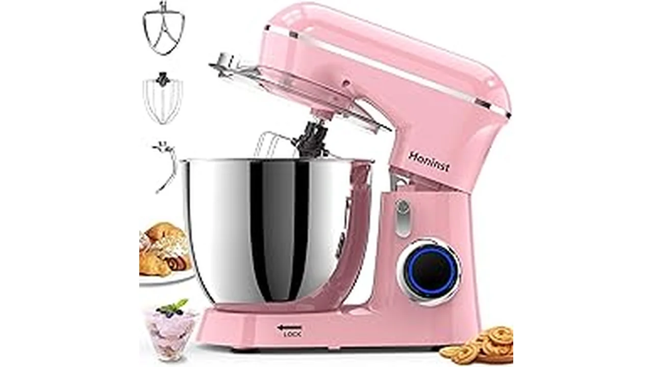 This image shows a collection of different colored stand mixers, representing the best 16 choices.