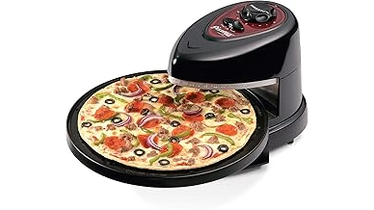 The image shows a modern oven perfect for making delicious homemade pizzas.