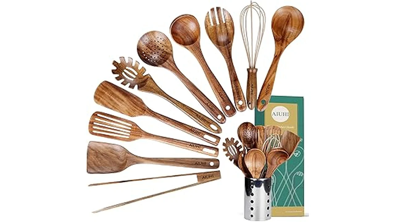 The image shows a comprehensive collection of non-toxic cookware utensils, part of the best 31 set.
