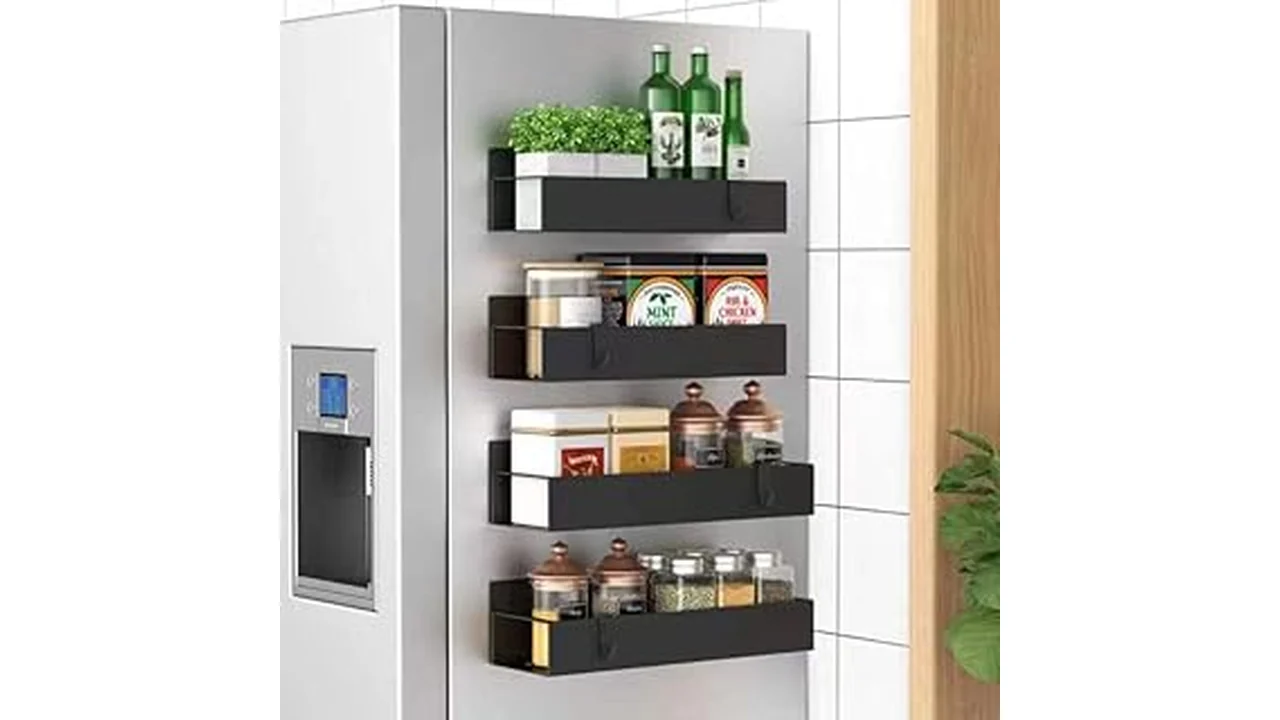 The image shows a stylish, modern kitchen with sleek, white cabinets, highlighting some of the best kitchen cabinet options.