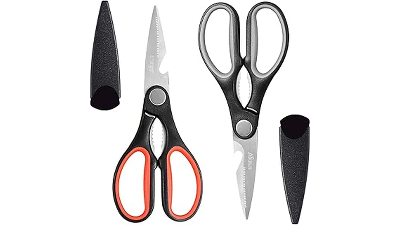 The image shows a collection of versatile kitchen scissors ideal for various cooking tasks.