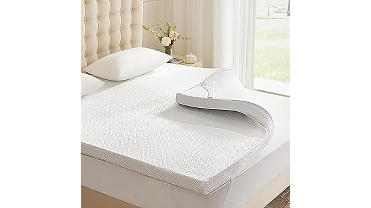 The image shows a comfortable mattress with a person resting on it, highlighting best mattress materials for back pain.