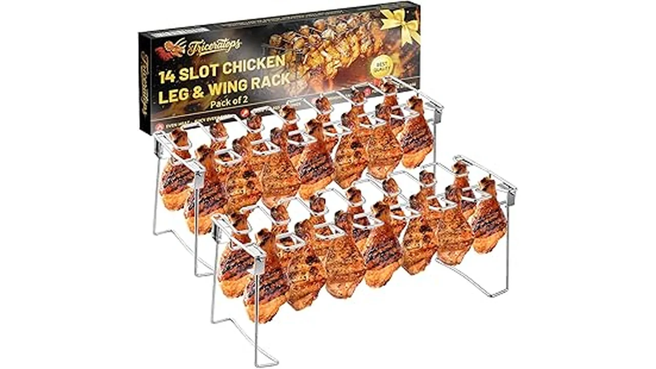 The image shows a close-up of delicious, golden-brown oven-baked chicken wings, ready to enjoy.