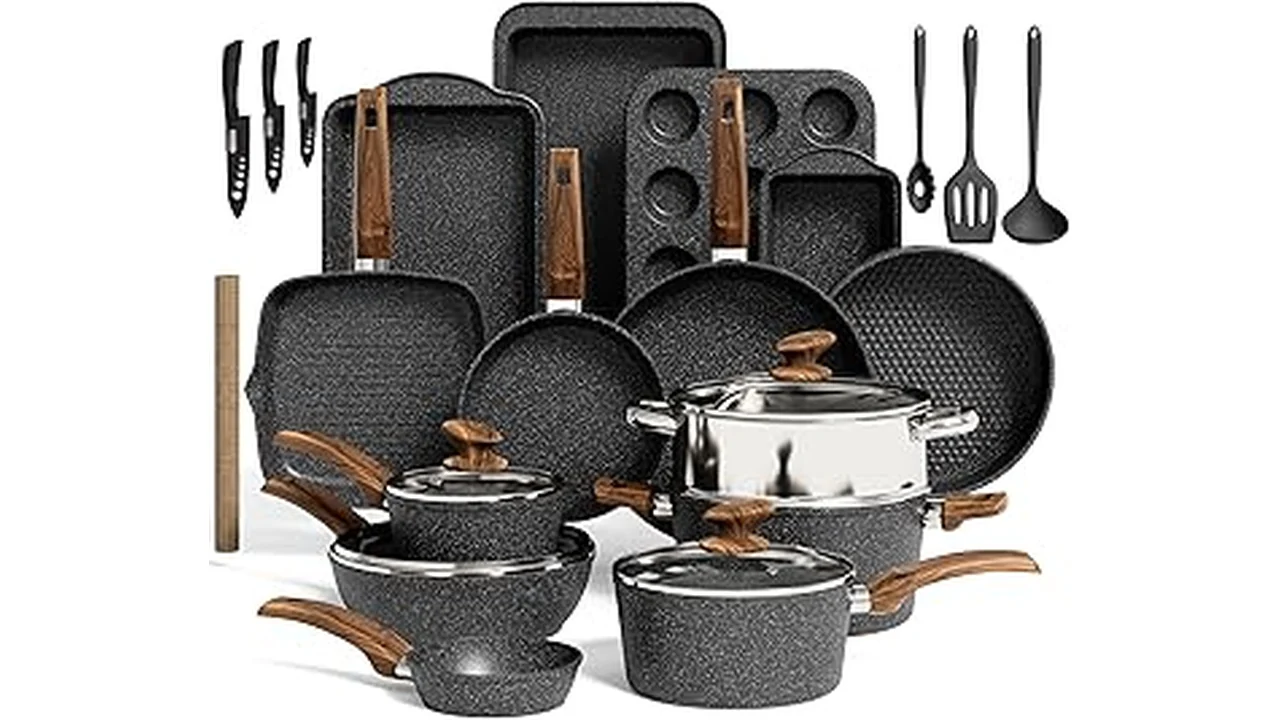 The image shows a collection of diverse cookware sets, highlighting many popular choices.