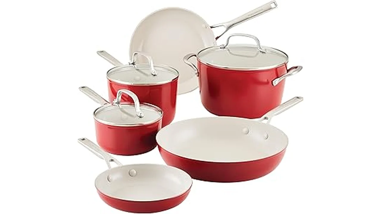 The image shows a collection of versatile and durable nonstick cookware sets, highlighting their popular appeal.